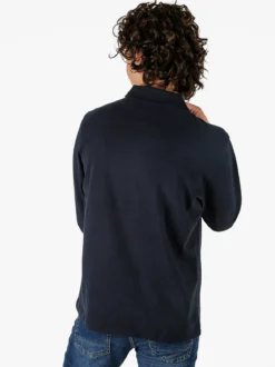 Polo Club Polo da uomo a maniche lunghe in cotone - blu scuro