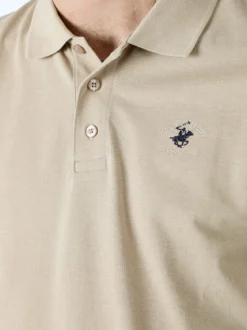 Polo Club Polo da uomo in cotone con logo a maniche lunghe - khaki