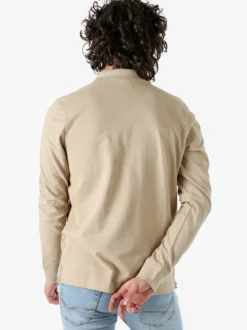 Polo Club Polo da uomo in cotone con logo a maniche lunghe - khaki