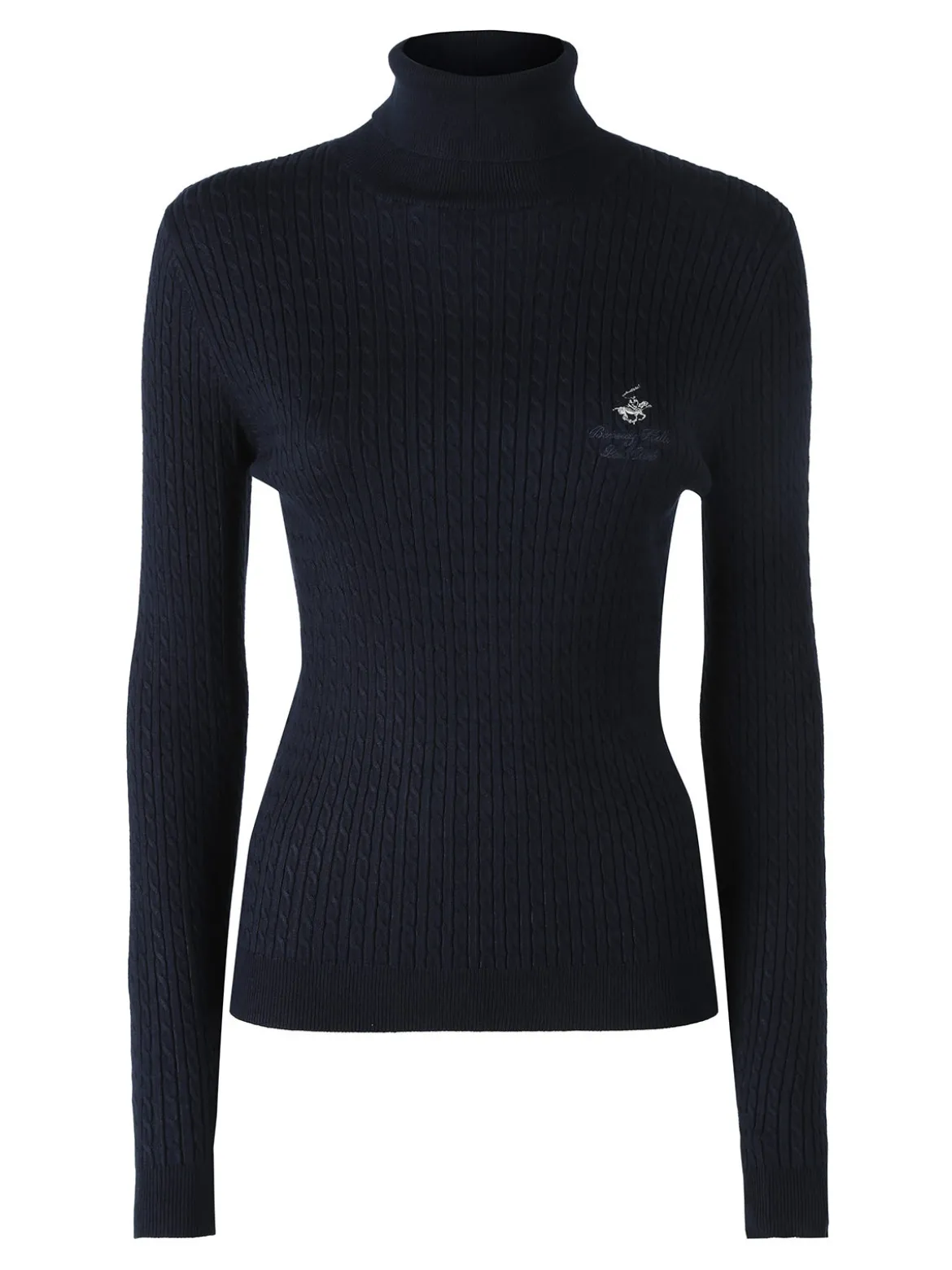 Polo Club Pullover dolcevita donna in maglia intrecciata - blu scuro
