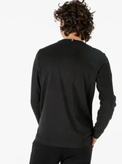 Polo Club T-shirt da uomo a maniche lunghe in caldo cotone - nero