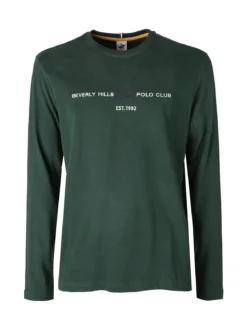 Polo Club T-shirt da uomo a maniche lunghe in caldo cotone - verde