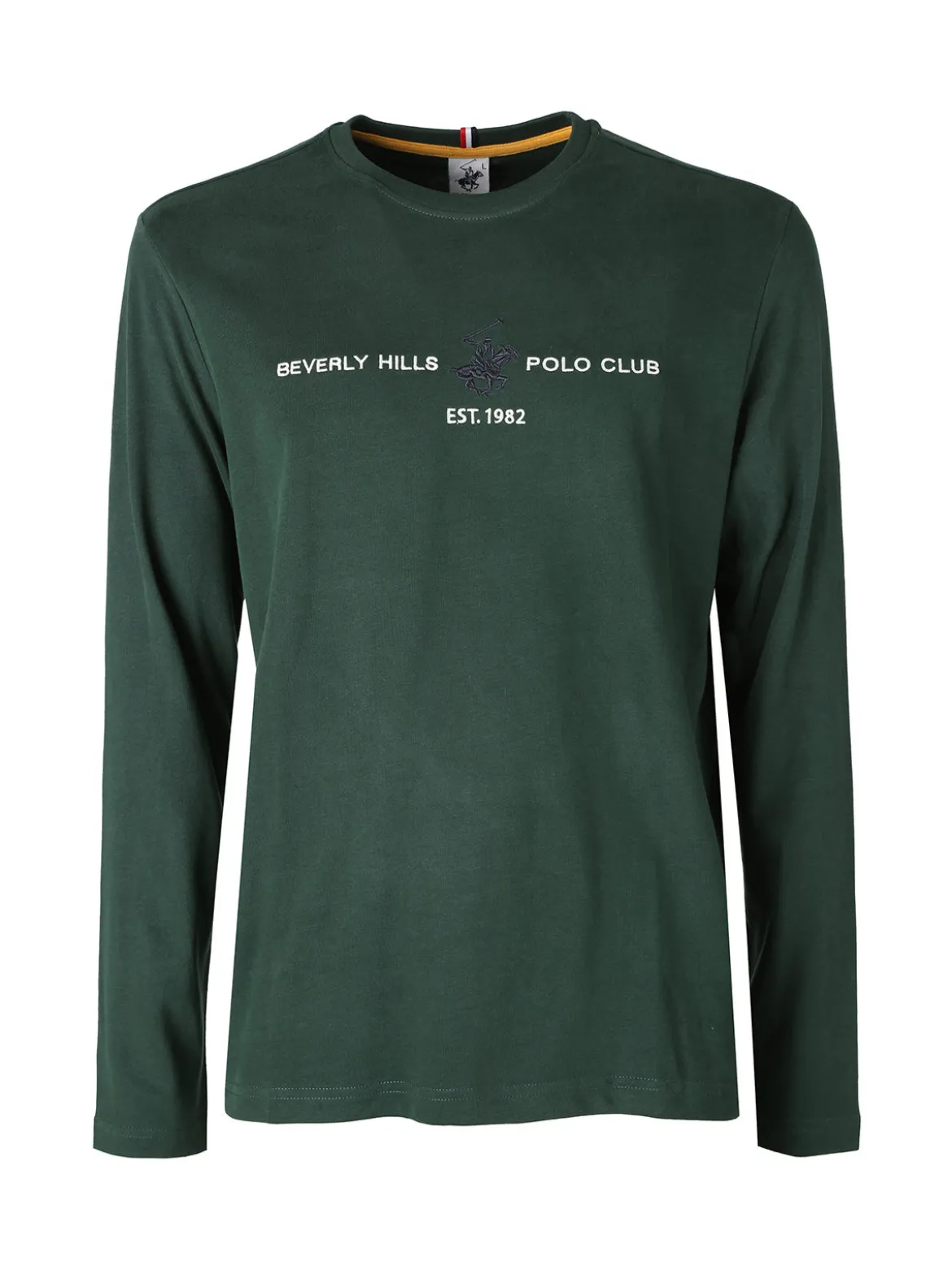 Polo Club T-shirt da uomo a maniche lunghe in caldo cotone - verde