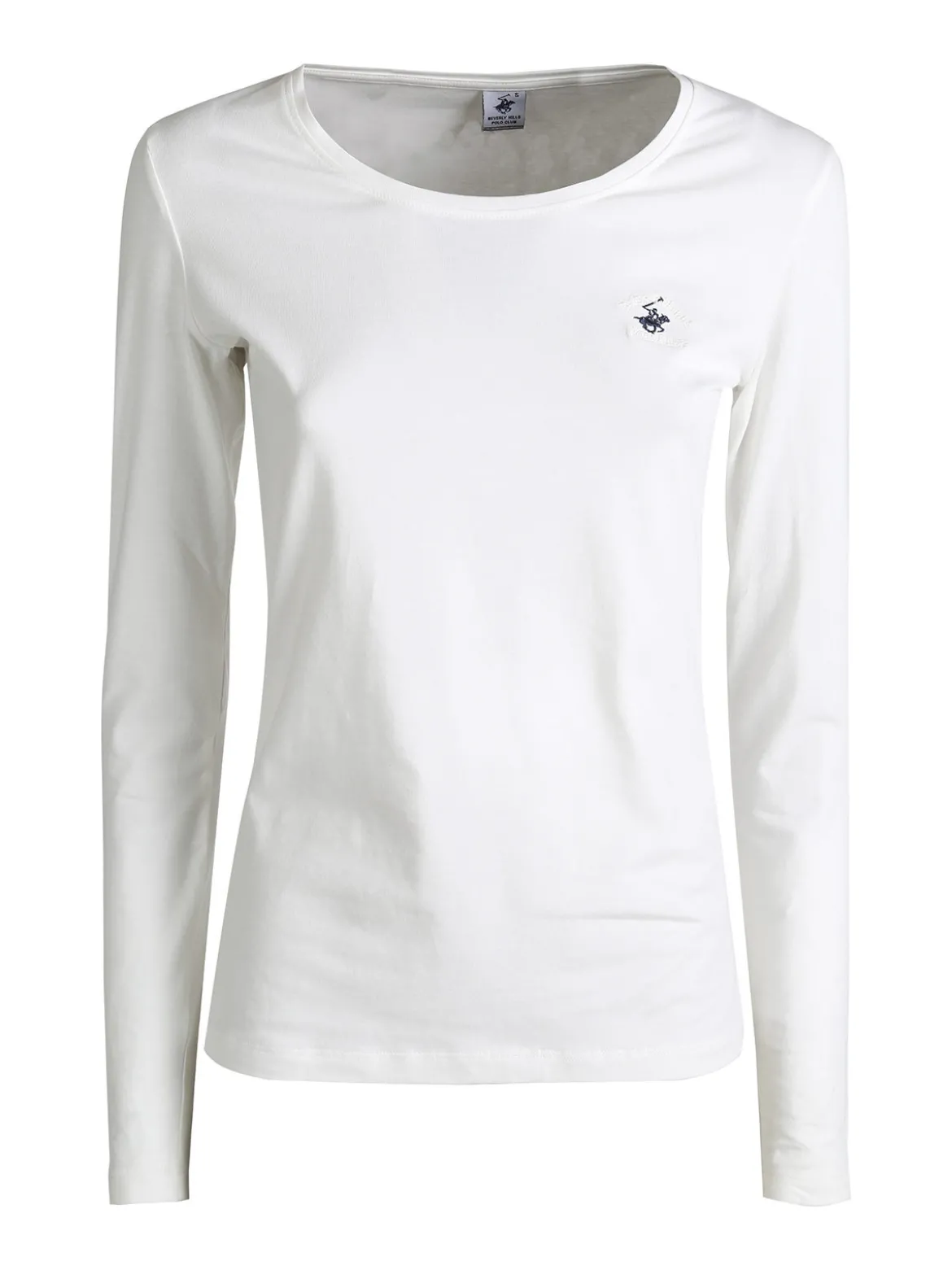 Polo Club T-shirt girocollo da donna a maniche lunghe in cotone - bianco