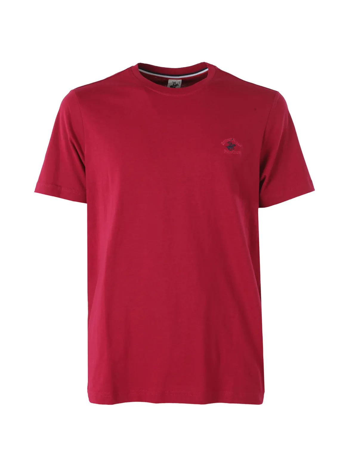 Polo Club T-shirt girocollo da uomo in cotone - bordeaux