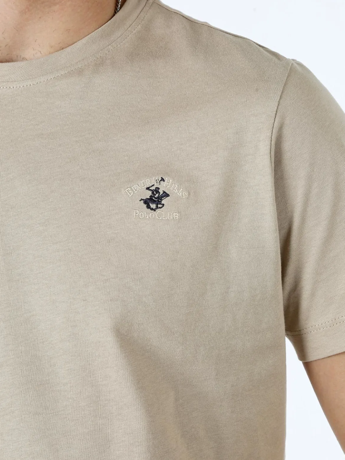 Polo Club T-shirt girocollo da uomo in cotone - sabbia