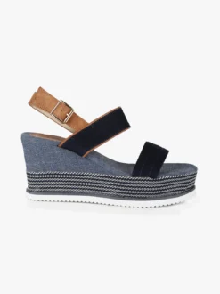 Port'Er Sandali donna in tessuto con zeppa
