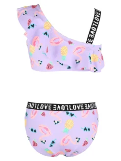 Power Flower Costume bambina 2 pezzi con stampa