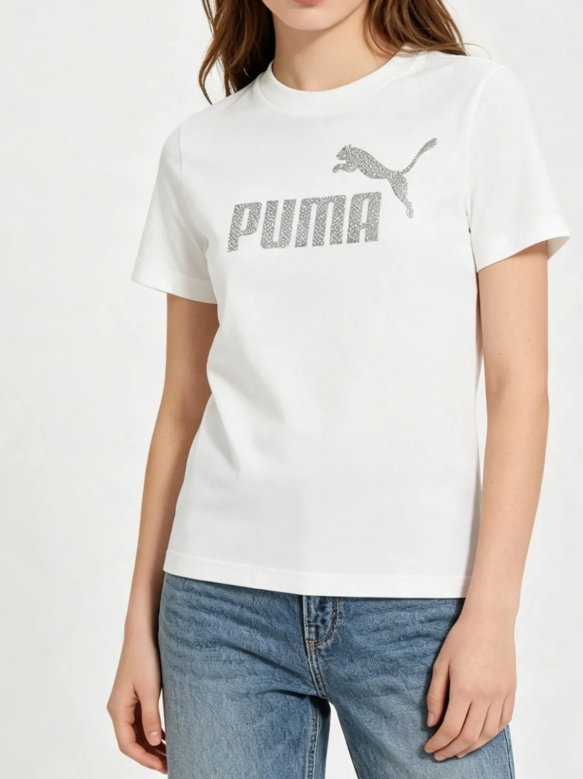 Puma ESS + TEXTURED FOIL BIG LOGO T-shirt da ragazza