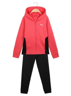 Puma HOODED SWEAT SUIT Tuta felpata da bambina con cappuccio e zip