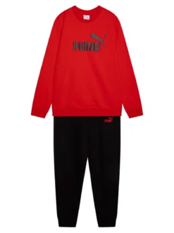 Puma LOGO CREW SUIT Completo tuta da bambini invernale - rosso