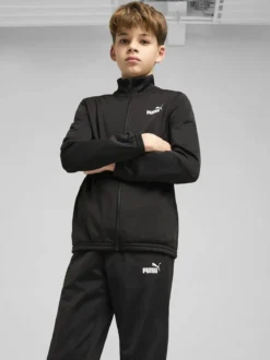 Puma Poly Suit Completo tuta 2 pezzi da bambini full zip con logo - nero
