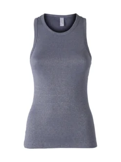 Pura Canotta da donna in cotone lamè - blu
