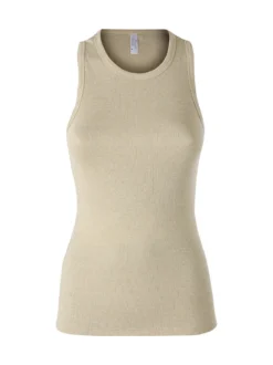 Pura Canotta da donna in cotone lamè - oro