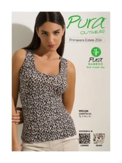 Pura Canotta donna animalier in bamboo - multicolore