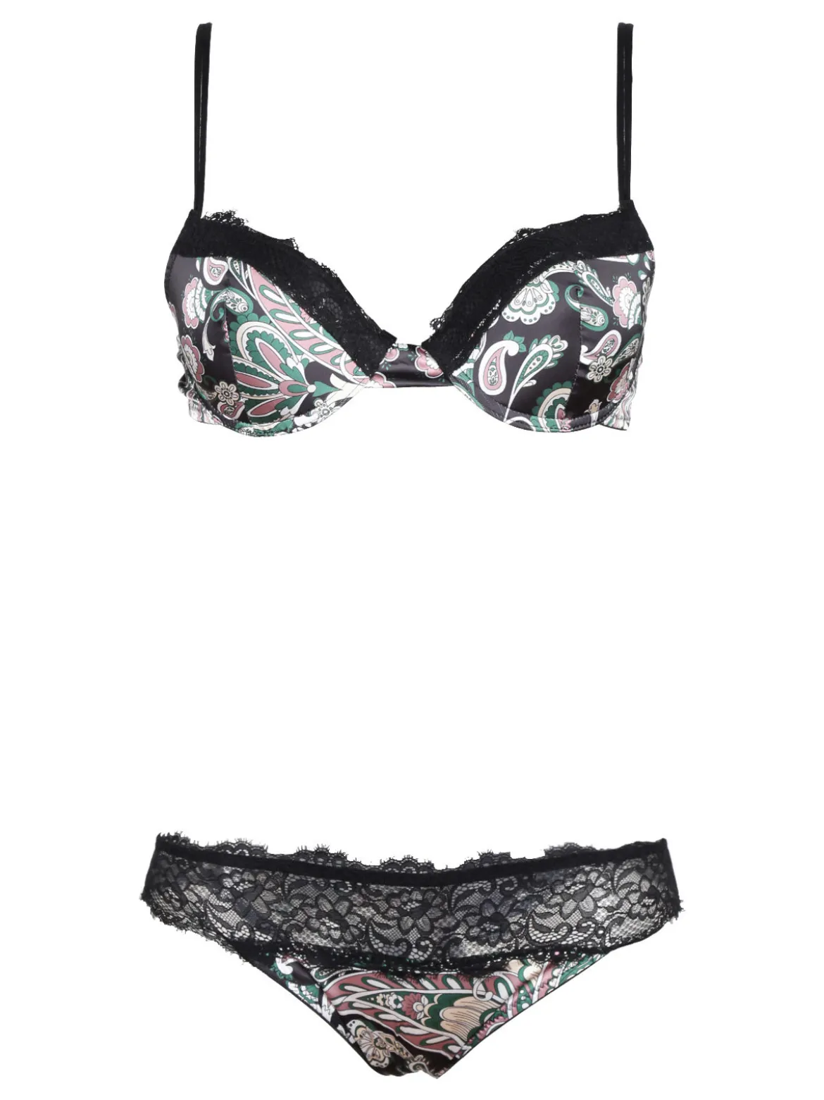 Pura P0709C Push up graduato + brasiliano in raso con stampe