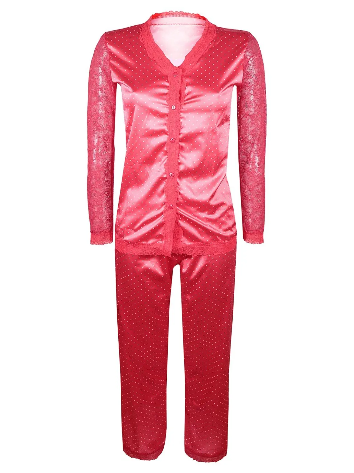 Pura Pigiama lungo donna con pizzo
