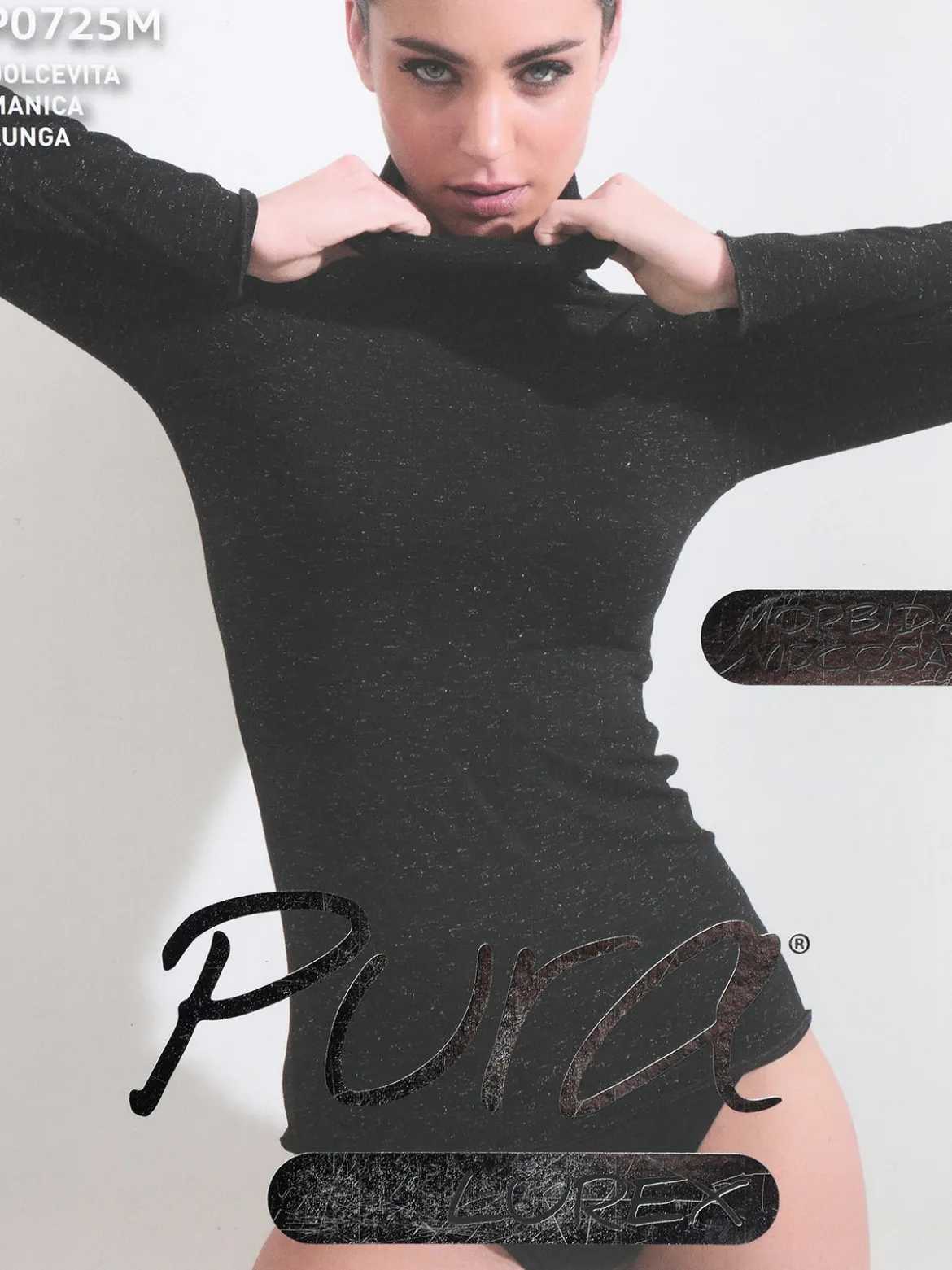 Pura P0725M Dolcevita da donna a maniche lunghe in lurex