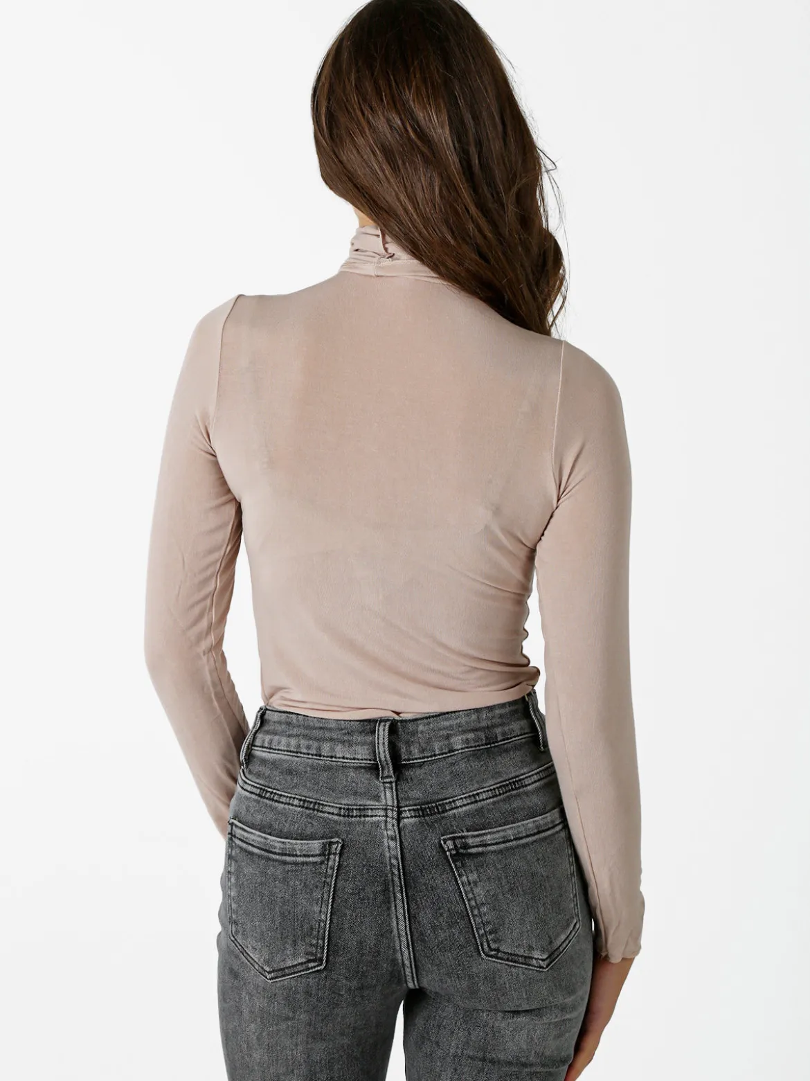 Pura P0714M Dolcevita donna in cashmere a manica lunga - nudo