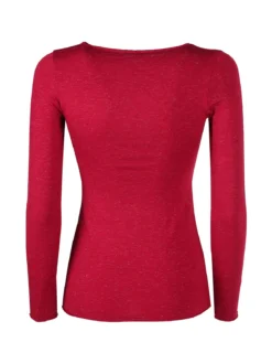 Pura P0724M Maglietta donna in lurex a maniche lunghe con scollo a barca
