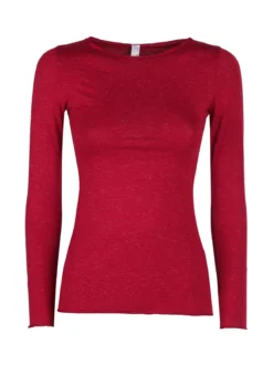 Pura P0724M Maglietta donna in lurex a maniche lunghe con scollo a barca