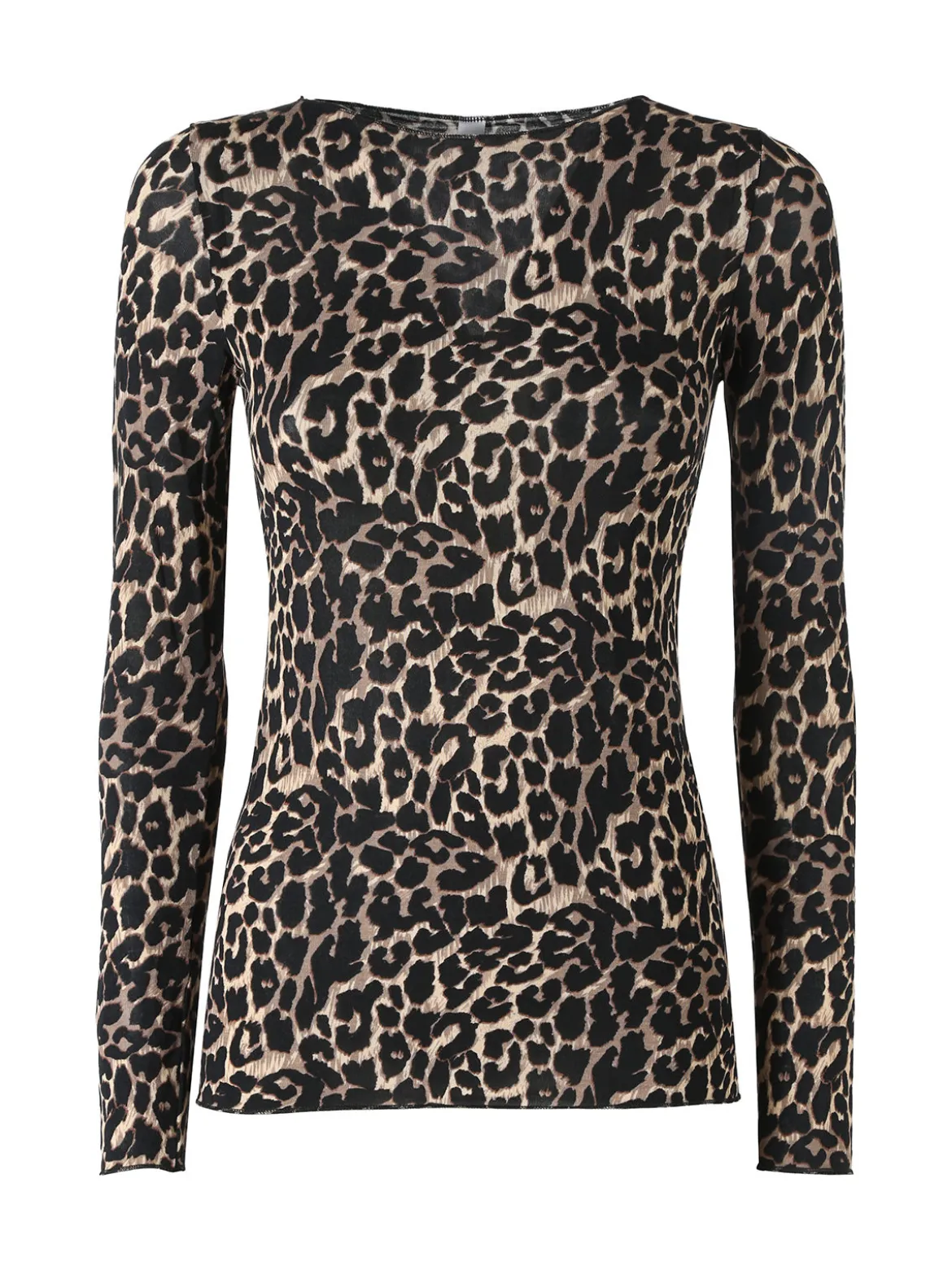 Pura P0737M Maglietta donna leopardata in cashmere con scollo a barca - multicolore