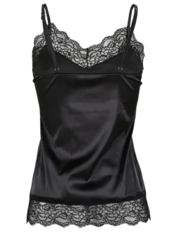 Pura P0732M Top donna in raso satinato con pizzo