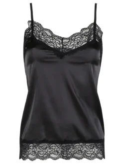 Pura P0732M Top donna in raso satinato con pizzo