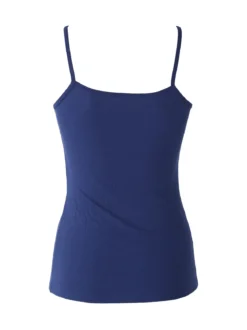 Pura Top donna a costine in bamboo - blu scuro