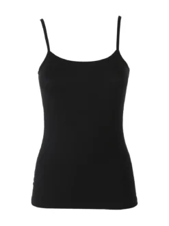 Pura Top donna a costine in bamboo - nero