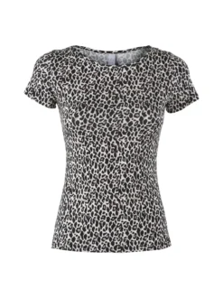 Pura T-shirt donna animalier in bamboo - multicolore