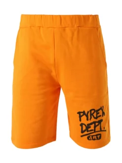 Pyrex Bermuda sportivi da uomo in cotone con logo - arancione