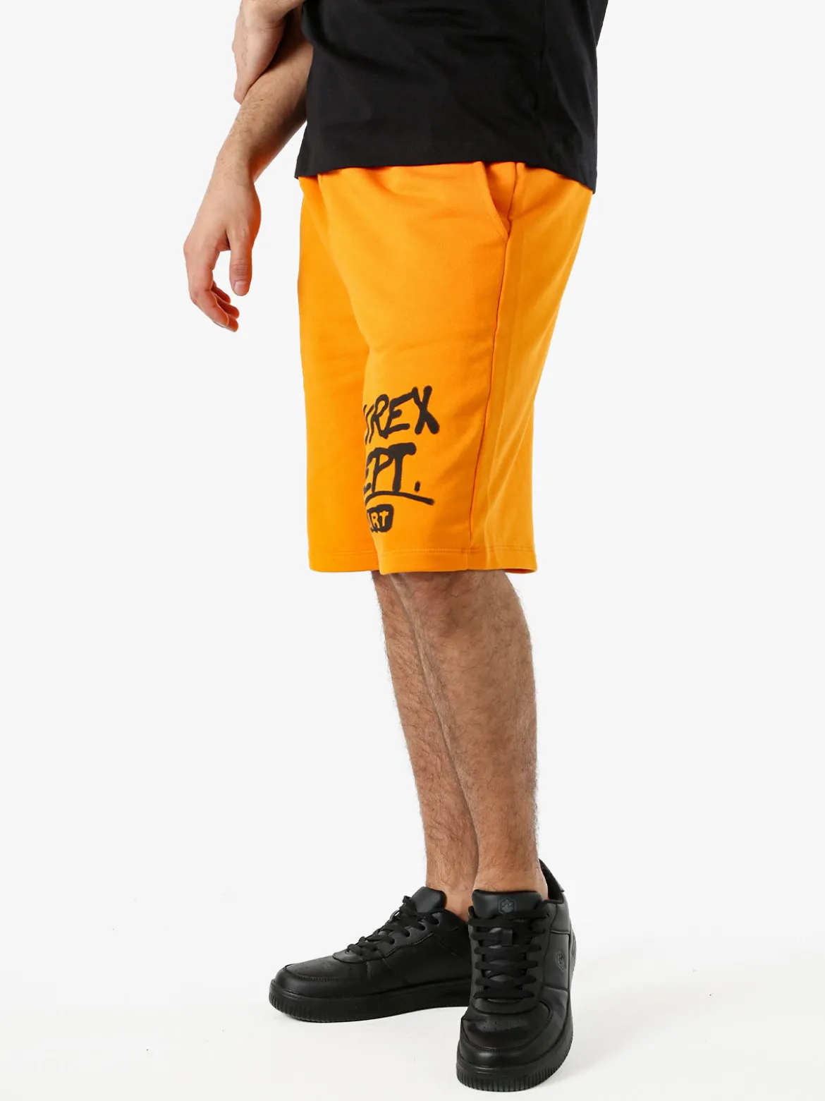 Pyrex Bermuda sportivi da uomo in cotone con logo - arancione