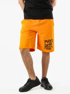 Pyrex Bermuda sportivi da uomo in cotone con logo - arancione