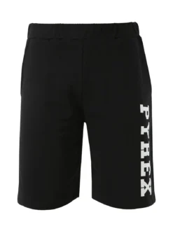 Pyrex Bermuda sportivi da uomo in cotone con logo - nero