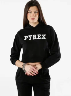 Pyrex Felpa da donna con cappuccio e logo - nero