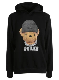 Pyrex Felpa da uomo con cappuccio e stampa - nero