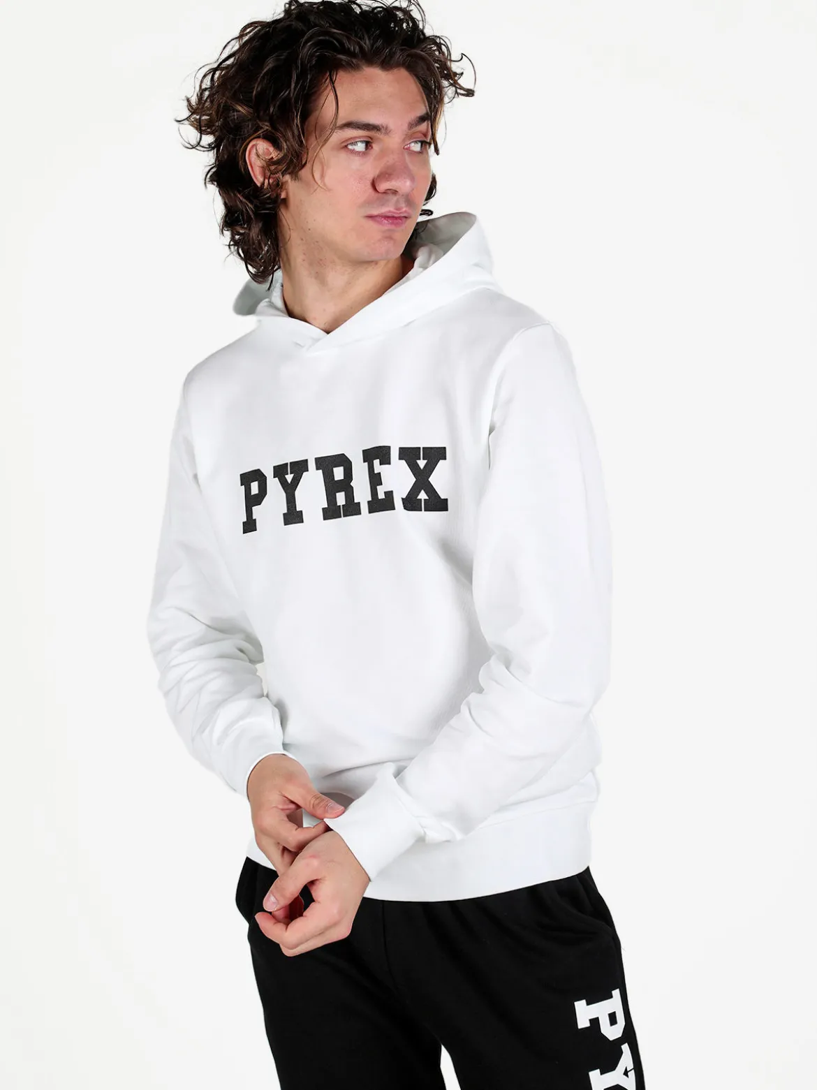 Pyrex Felpa da uomo con cappuccio in cotone con logo