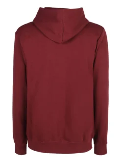 Pyrex Felpa da uomo in cotone con cappuccio e stampa logo - bordeaux