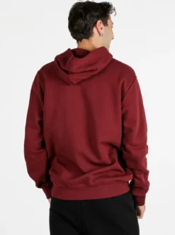 Pyrex Felpa da uomo in cotone con cappuccio e stampa logo - bordeaux