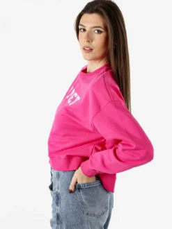 Pyrex Felpa donna oversize con logo - fucsia