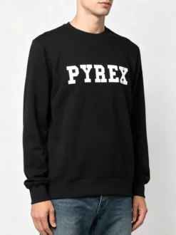Pyrex Felpa girocollo da uomo invernale con logo - nero
