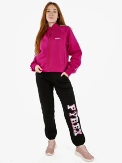 Pyrex Felpa sportiva da donna full zip a collo alto - fucsia