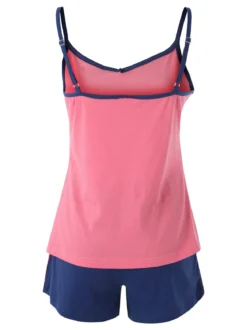 Pyrex Pigiama corto da donna in cotone con top e shorts - fucsia