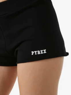 Pyrex Shorts donna in cotone con logo - nero