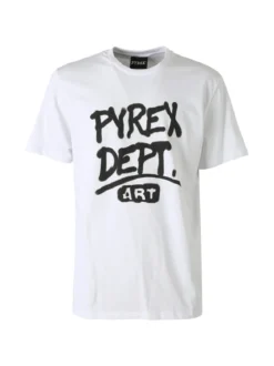 Pyrex T-shirt da uomo in cotone con logo - bianco
