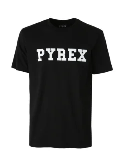 Pyrex T-shirt da uomo in cotone con logo - nero