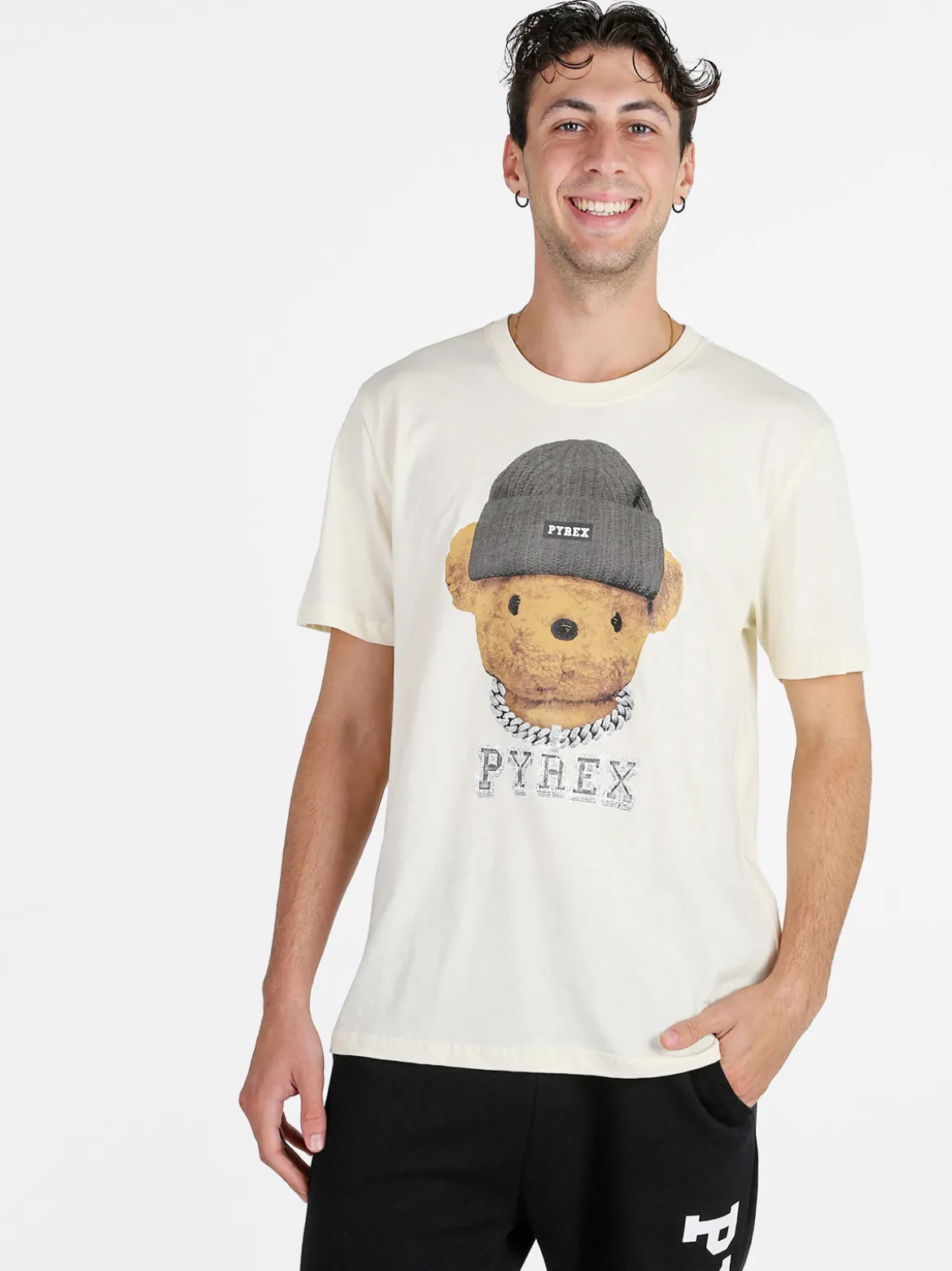Pyrex T-shirt da uomo in cotone - panna
