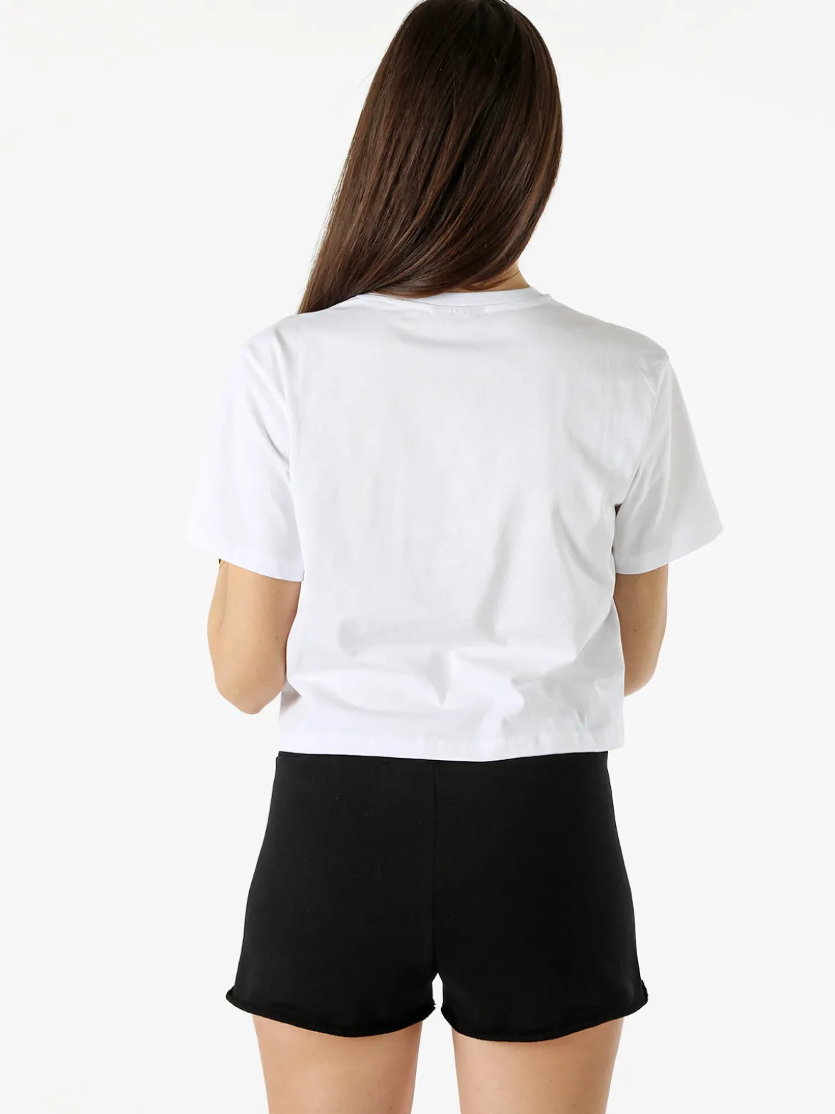 Pyrex T-shirt donna cropped con logo - bianco