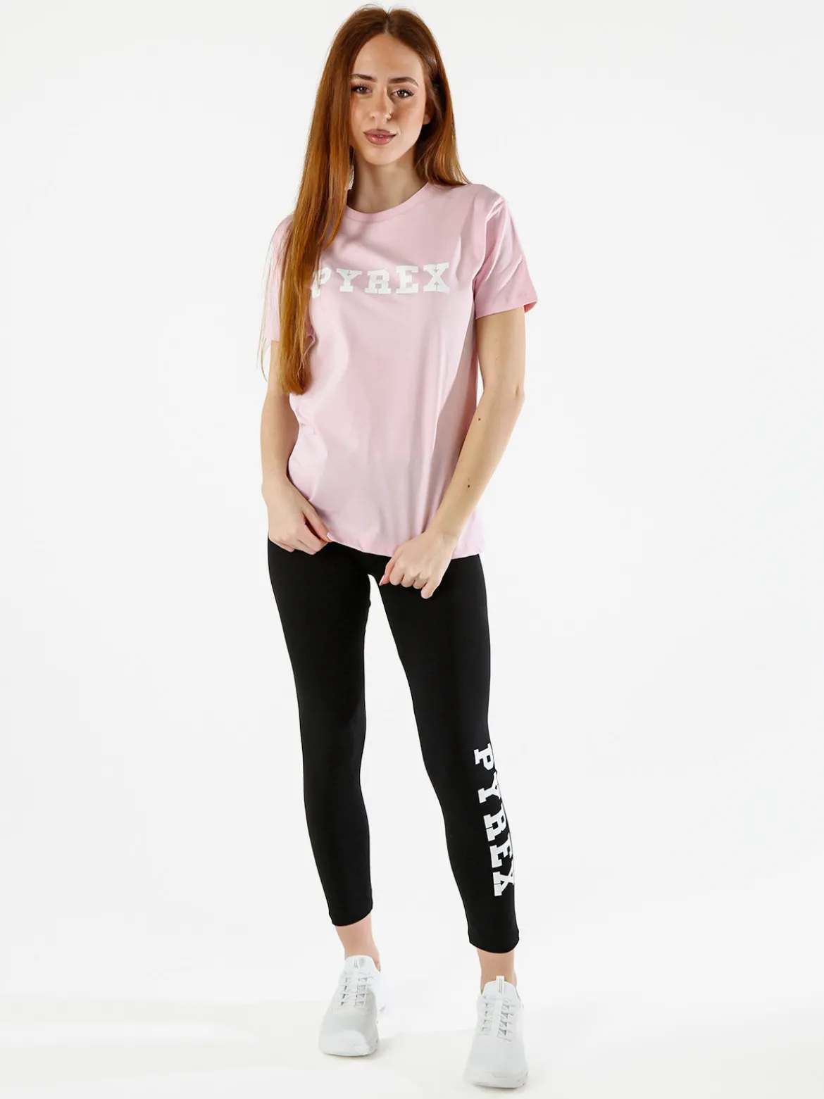 Pyrex T-shirt donna in cotone con logo - rosa
